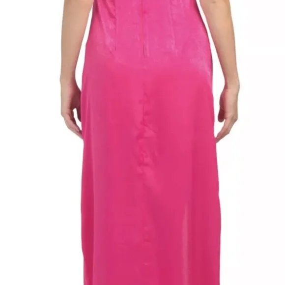 Show Me Your MuMu hot pink Winslet cowl neck slip gown size large - Picture 3 of 16